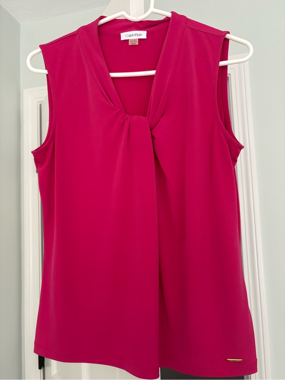 Calvin Klein Fuchsia Sleeveless Knot-Front Camisole